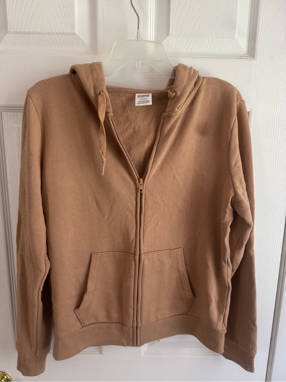 Victoria Secret Pink Zip up Tan hoodie size Medium! Amazing condition never worn